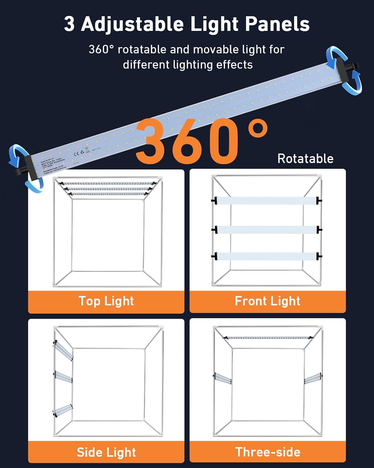 Light Box Photography 80cm 5600K Dimmable LED Studio with 6 Backdrops DUCLUS