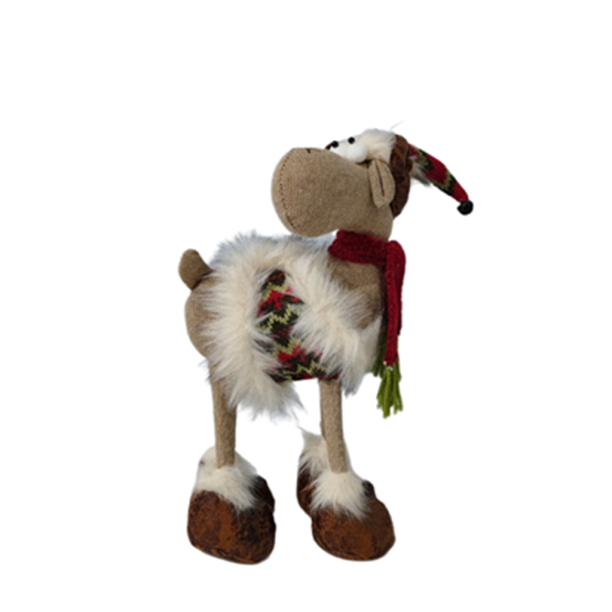 Christmas Deer Gnome Plush Xmas Reindeer Decoration, Handmade Swedish Santa Elk Figurines Tomte Gnome w/Bell Reindeer Horns Ornaments, Home Table Decor