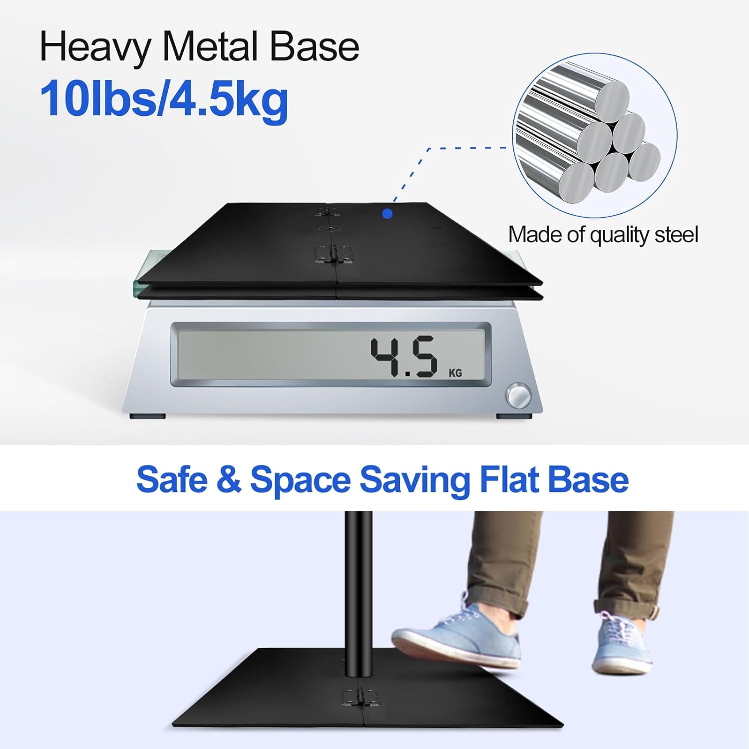 EMART 10x10ft Heavy Duty Black Backdrop Stand, Adjustable Support Kit