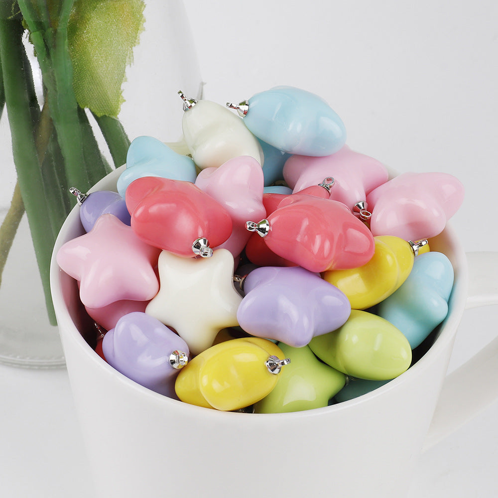 New Pendant Cream Epoxy Beads Keychain Accessories
