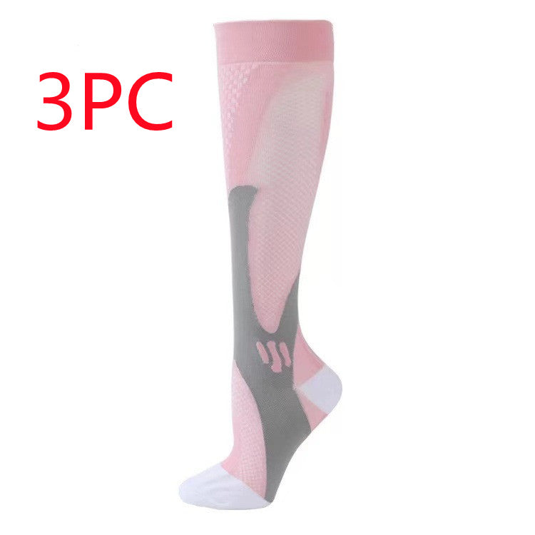 Compression Long Tube Sports Socks | Anti-Fatigue Elastic Athletic Socks for Running, Cycling & Gym | Men & Women | S–7XL