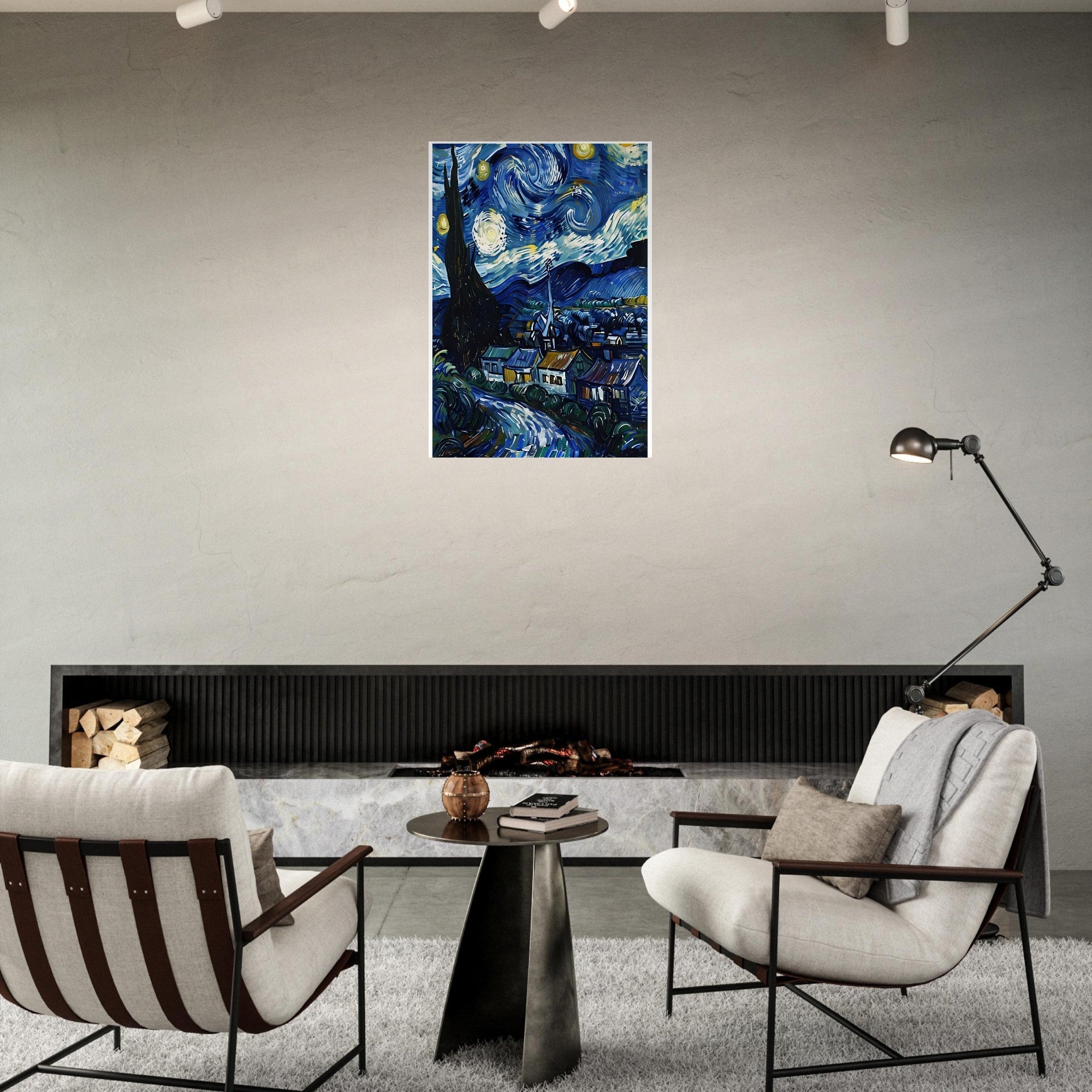 Starry Night Inspired Fine Art Print | Van Gogh Masterpiece Reproduction Poster | Classic Wall Decor