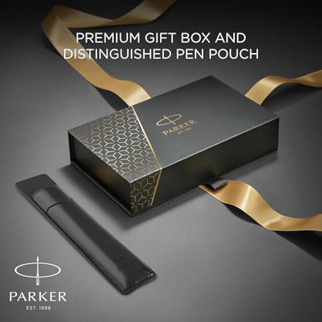 Parker IM Duo Pen Gift Set | Fountain Pen, Ballpoint Pen & Pen Pouch | Black Lacquer Finish with Chrome Trims | Medium Tip | Blue Ink Refills | Perfect Graduation Gifts
