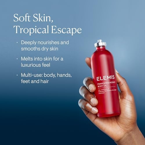 ELEMIS Body Oils 100ml – Frangipani Monoi, Japanese Camellia, Cellutox Active & De-Stress Massage Oils – Ultra-Hydrating, Nourishing & Relaxing Aromatherapy Oils for Skin Softening & Detox