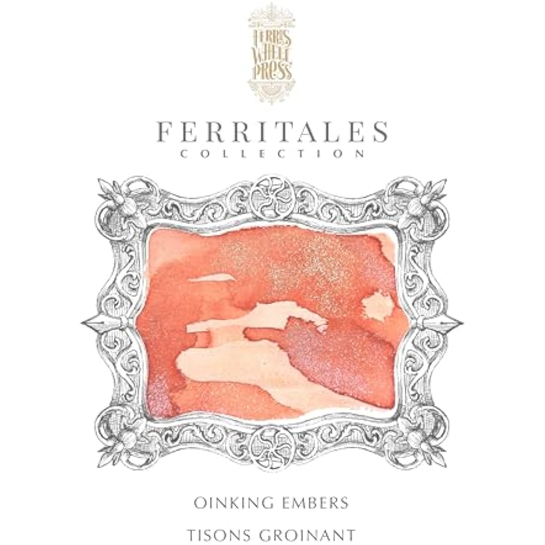 Ferris Wheel Press Fountain Pen Ink, FerriTales Collection, Light Copper with Duochrome Green/Pink Shimmer, 85ml