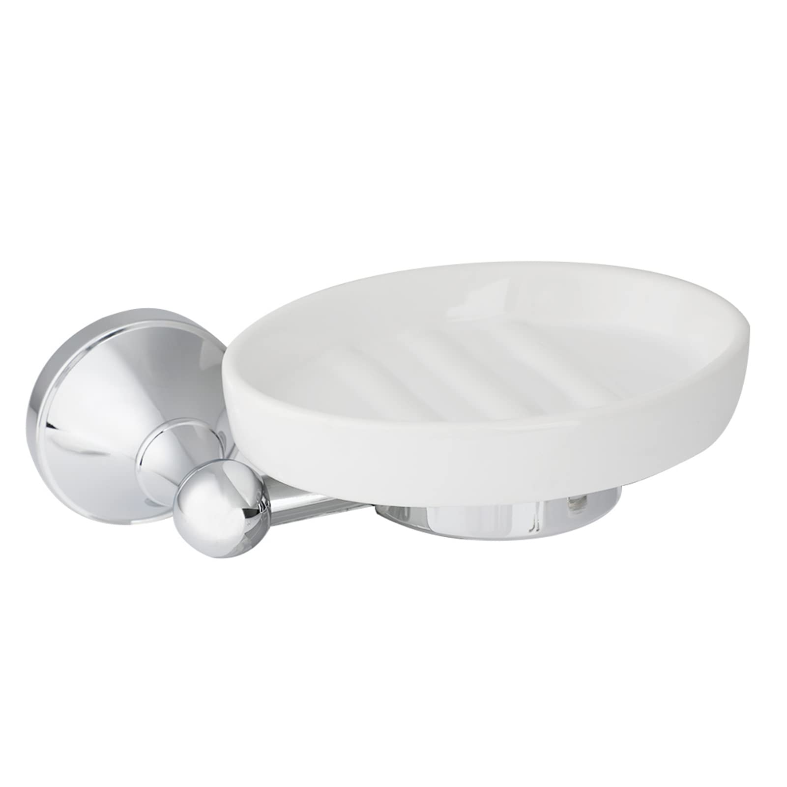 Wall Mounted Gold Soap Dishes Ceramic Holder for Vintage Bathrooms - Elegant Chrome Finish