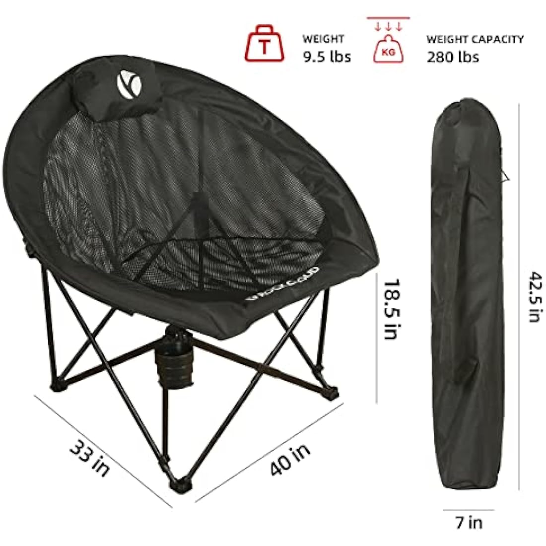ROCK CLOUD Portable Camping Chair Folding Chairs Outdoor for Camp Hiking Backpacking Lawn Beach Sports