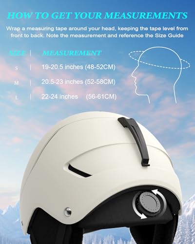 RIOROO Ski Helmet, Ski Helmets for Men Women Youth,Snowboard Helmet with Fluff Adjustable Vents,Compatible with Ski Goggles,Available for Snow