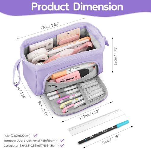Mamowla Large Pencil Cases for Girls Super Big Pencil Case for Women Zipper Smoothy Pen Case Pouch Holder Stationery Organizer Duarable School Pencil Cases