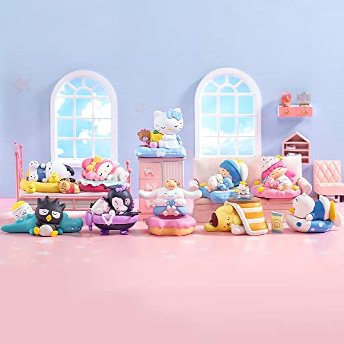 POP MART Sanrio characters Fall Asleep Series SET(9Boxes) 2.5 inches Articulated Character Premium Design gifts for women Fan-Favorite blind box Collectible Toy Art Toy Action Figure