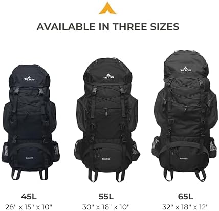 TETON Sports Unisex's Internal Frame Backpack, Onyx, 55L