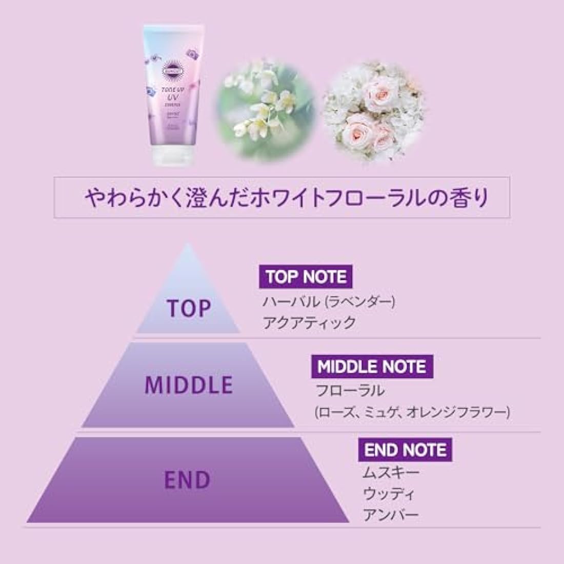 Kose SUNCUT Tone Up UV Essence Lavender 80g SPF50+/PA++++