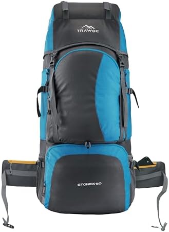 TRAWOC STONEX 60 Ltr Travel Backpack Trekking Rucksack bag for Men & Women Travel Bag Hiking Backback, HK001