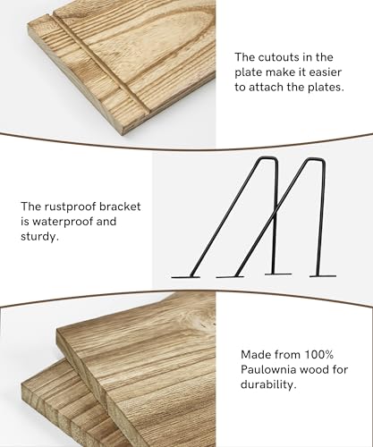 Petrala Floating Shelves Wooden for Wall Rustic Hanging Shelves Wall Mounted Shelf Long 60cm for Kitchen Bedroom Bathroom Living Room Hallway Display