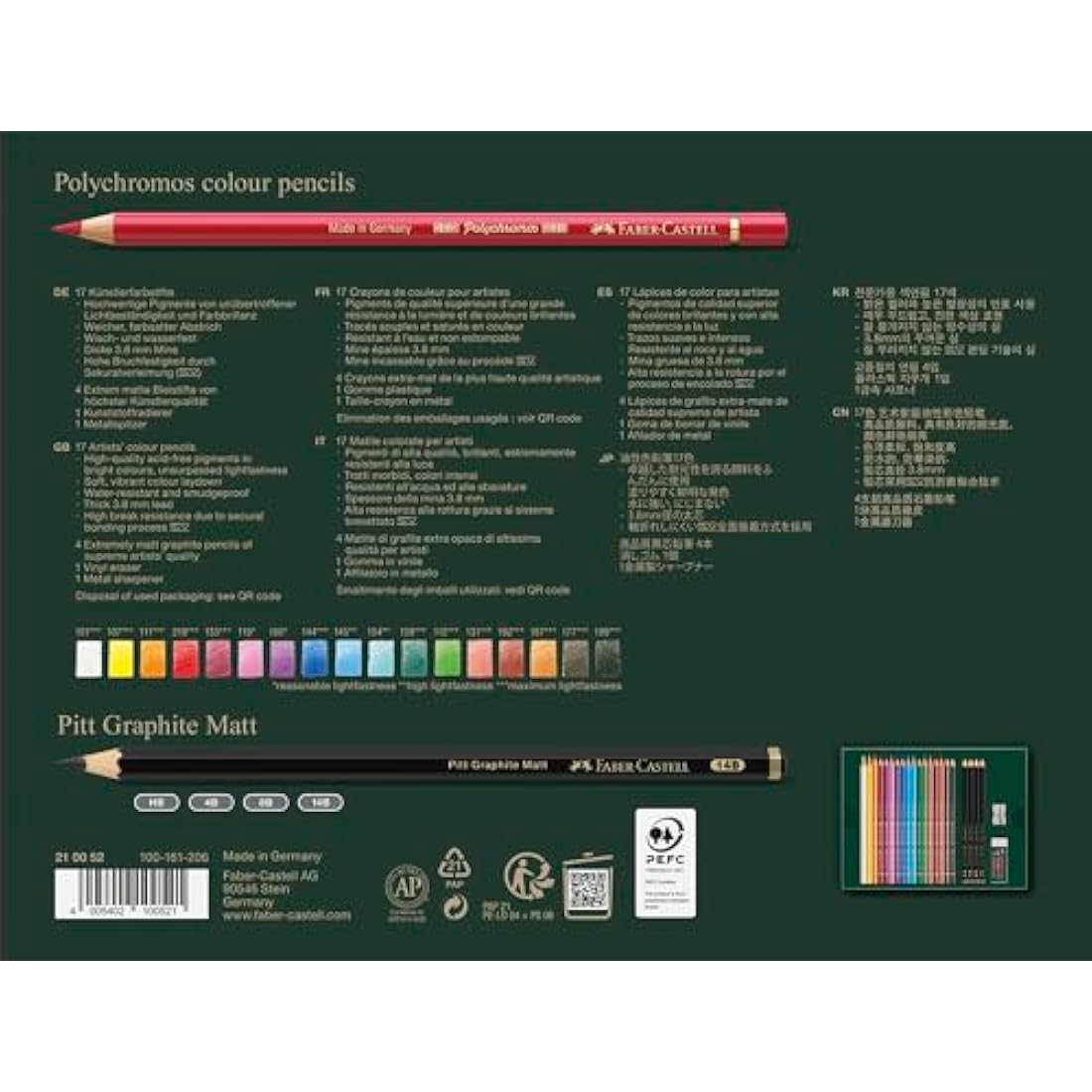 Faber-Castell Art & Graphic Polychromos Colour Pencil, Gift Set, Mixed Media Multicoloured, Polychromos Gift Set, For Art, Craft, Drawing, Sketching, Home, School, University, Colouring