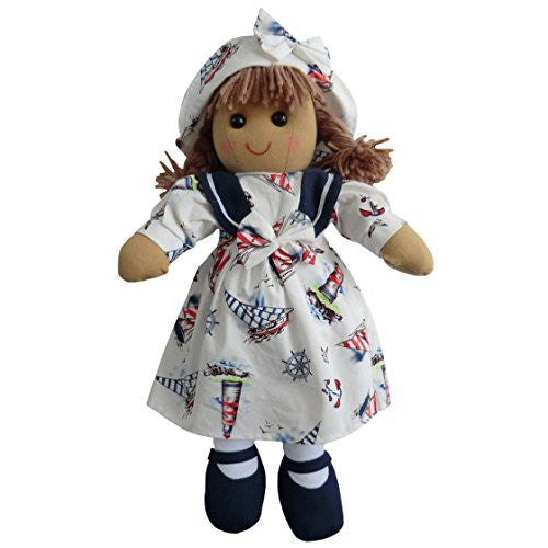 powell craft nautical girl rag doll with hat 40cm