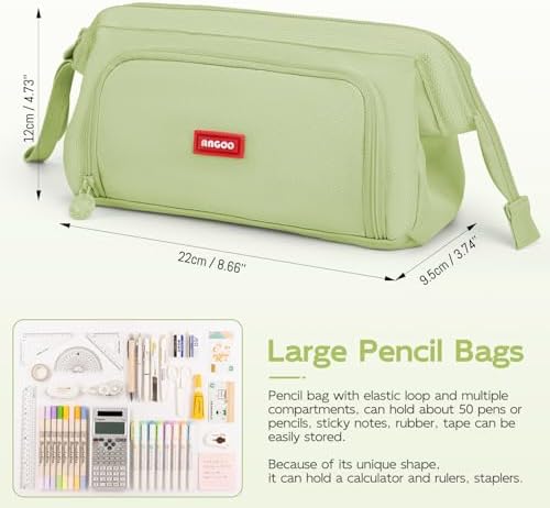 Mamowla Large Pencil Cases for Girls Super Big Pencil Case for Women Zipper Smoothy Pen Case Pouch Holder Stationery Organizer Duarable School Pencil Cases