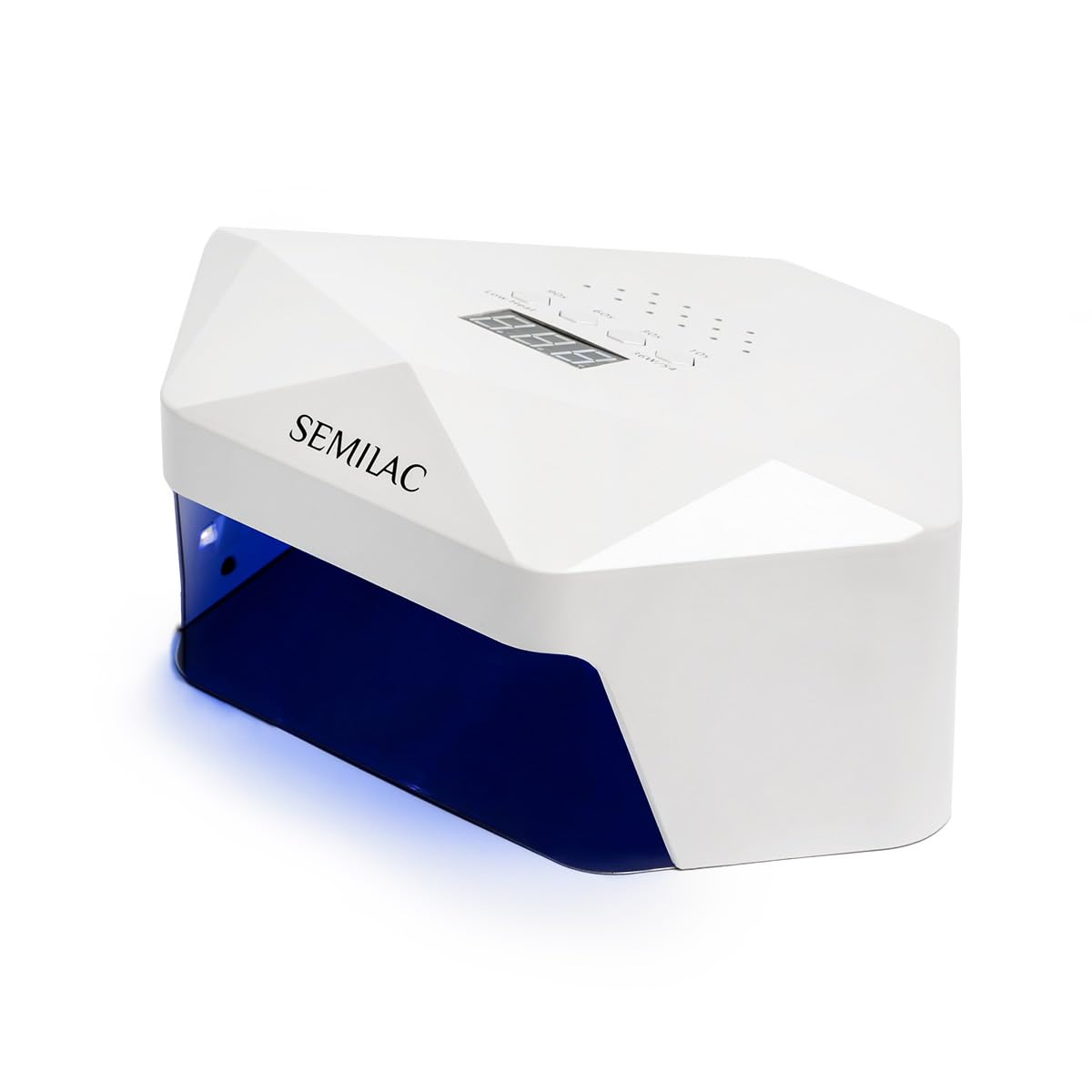 Semilac 54/36 W LED UV Lamp for Gel Nails. Diamond Shape Nails Dryer with 4 Curing Times, Digital Display, Detachable Base for Easy Manicure &