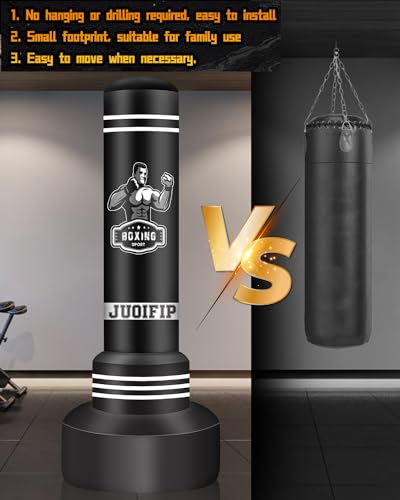 JUOIFIP Boxing Bag Set, 180cm Free Standing Punch Bag with Boxing Gloves and Electric Air Pump, Women Men Stand Kickboxing Bags for Training MMA Muay