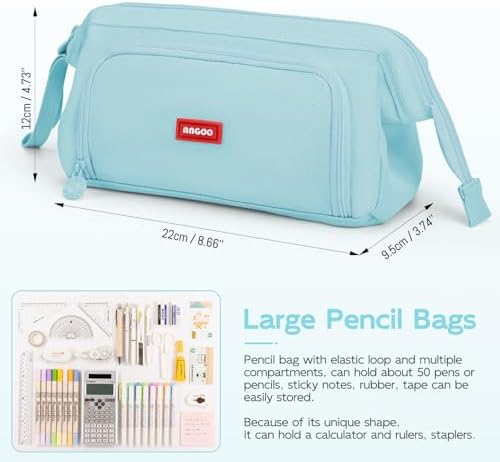 Mamowla Large Pencil Cases for Girls Super Big Pencil Case for Women Zipper Smoothy Pen Case Pouch Holder Stationery Organizer Duarable School Pencil Cases