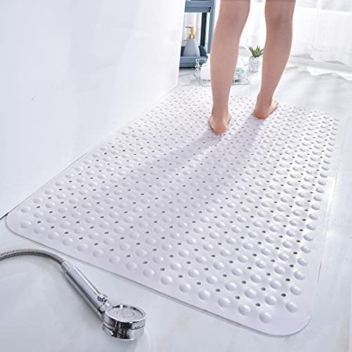 Stafeny Non-Slip Shower Mat for Inside the Non-Slip Anti-Mould Rubber Shower Mat (White, 80 x 120 cm (Rectangular))