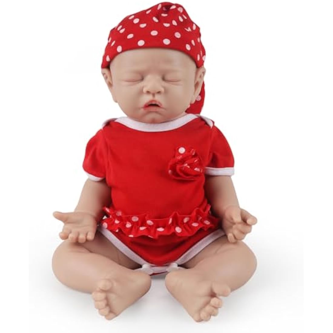 IVITA Full Body Silicone Reborn Baby Doll Newborn Baby Doll Open Mouth Girl (-14inch)