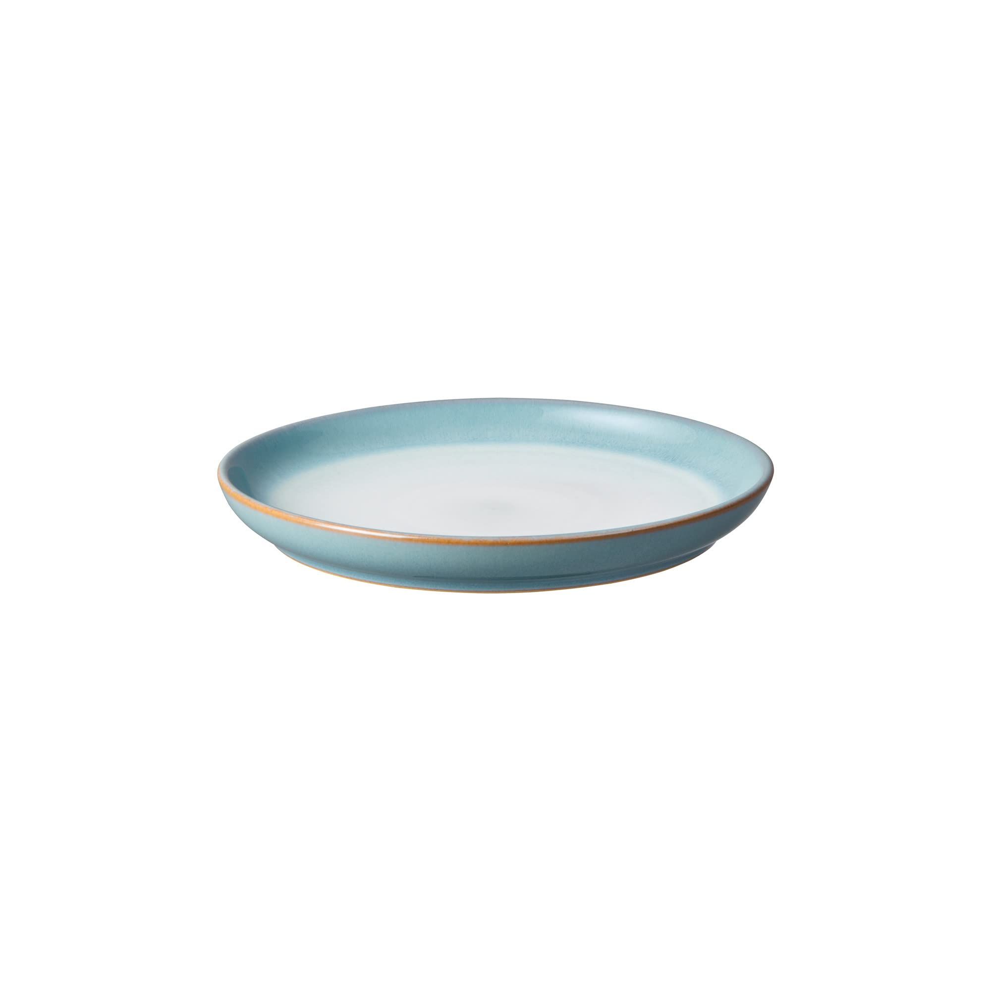 Denby - Azure Haze Blue Coupe Small Plates Set of 4 - Stoneware Ceramic Plates For Everyday Use - Dishwasher, Oven, Microwave, Freezer Safe - Blue,