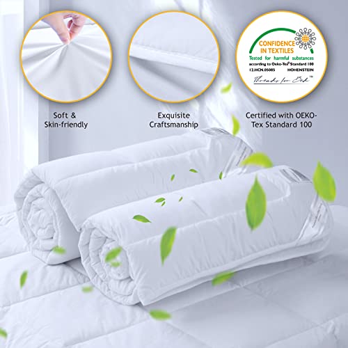 Threads For Bed 4 Season 2 in 1 Microfiber Duvet (4.5 tog + 9 tog), 13.5tog Single Size Detachable Anti-Allergy Quilt with Skin-Friendly Microfiber