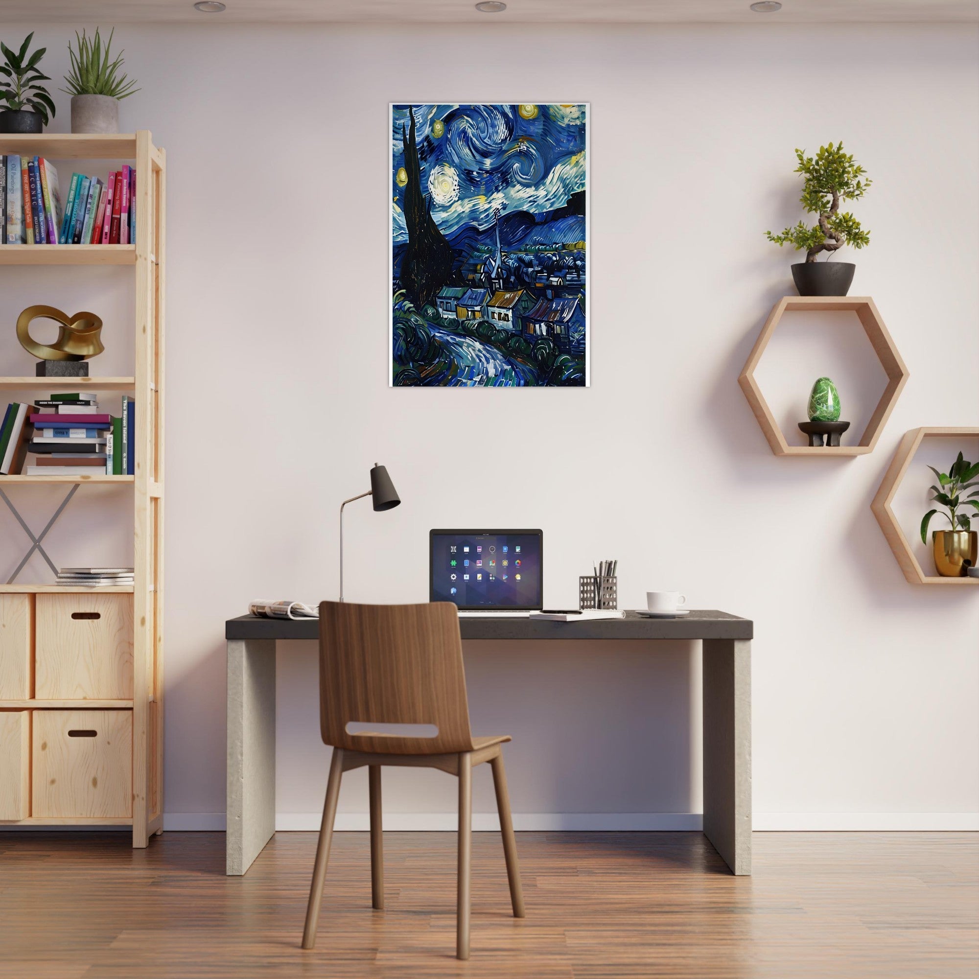 Starry Night Inspired Fine Art Print | Van Gogh Masterpiece Reproduction Poster | Classic Wall Decor