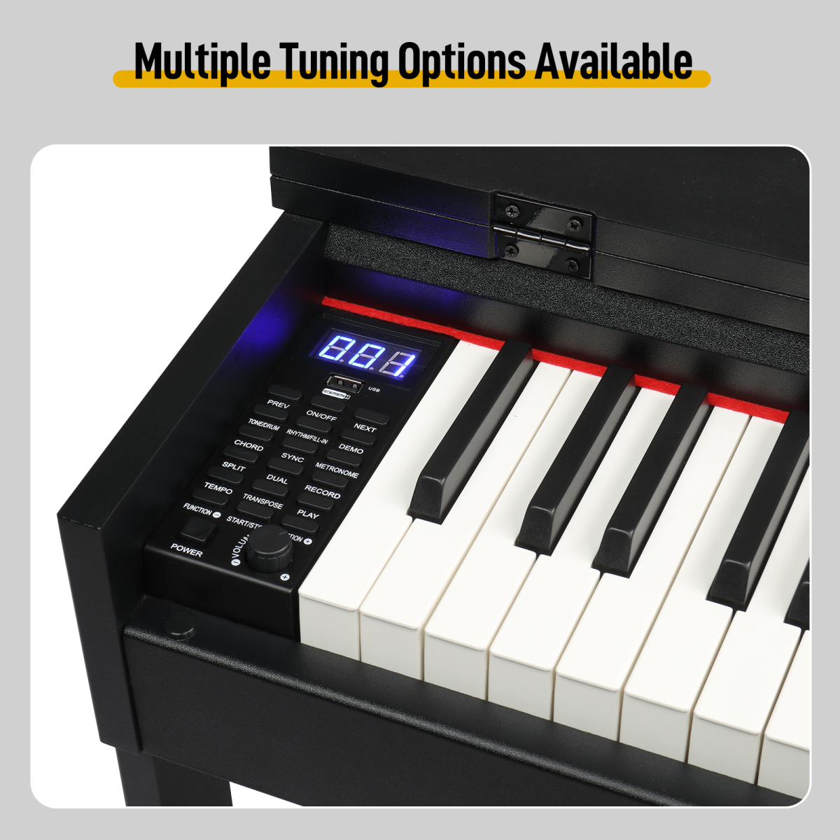 GDP-205S01 88 Keys Home Digital Piano Full Weighted Action Flip Type Keyboards with Furniture Stand, Power Adapter, Triple Pedals, Headphone,for All Experience Levels Black
