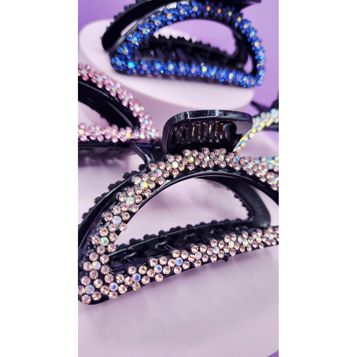 Flower Crystal Hair Clamps Pack of 12
