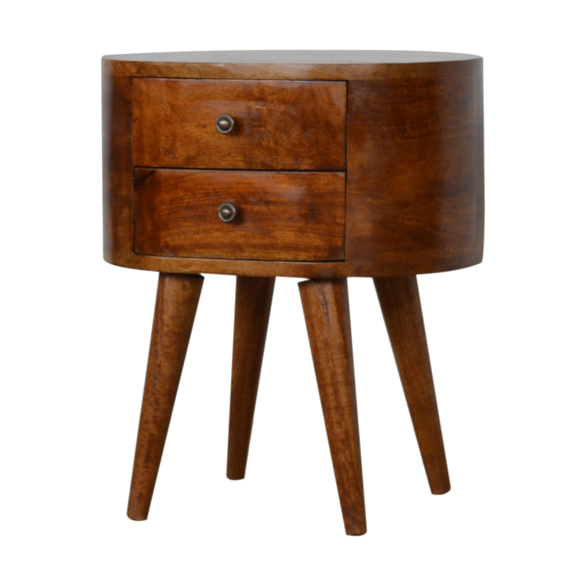 Artisan Furniture Solid Wood Chestnut Rounded Bedside Table