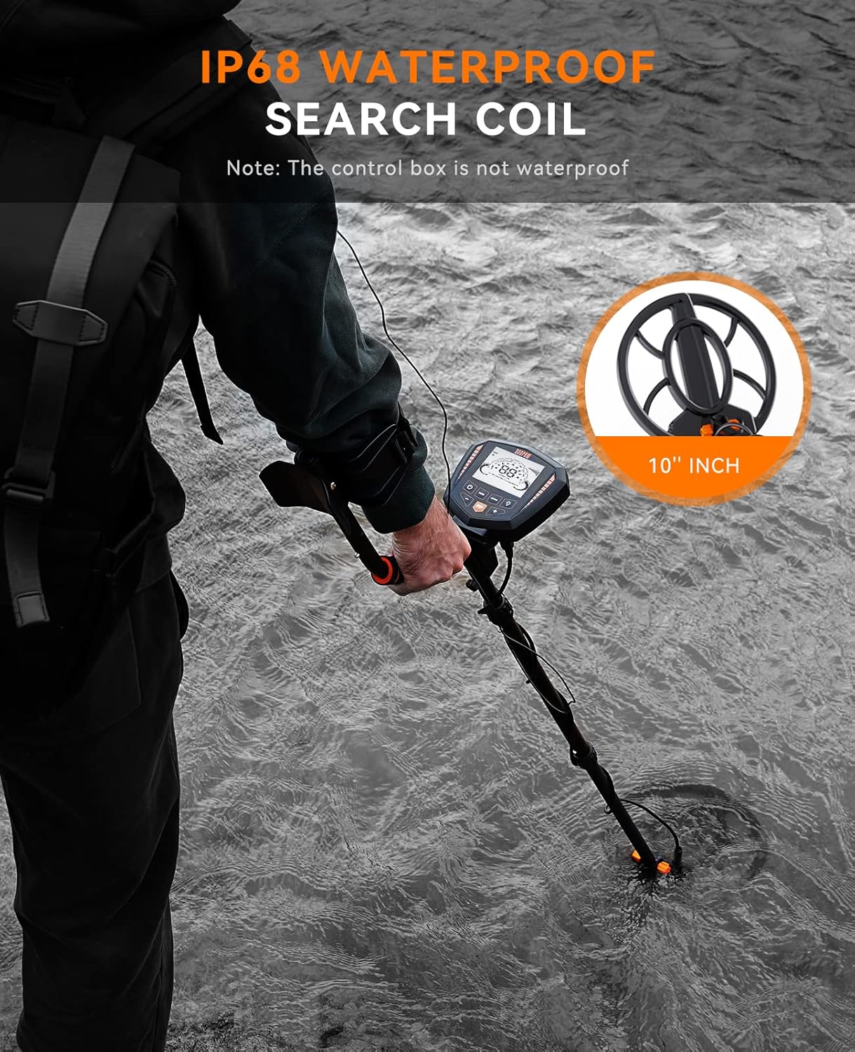 Professional Metal Detector High Accuracy Waterproof Coil 10in SUNPOW