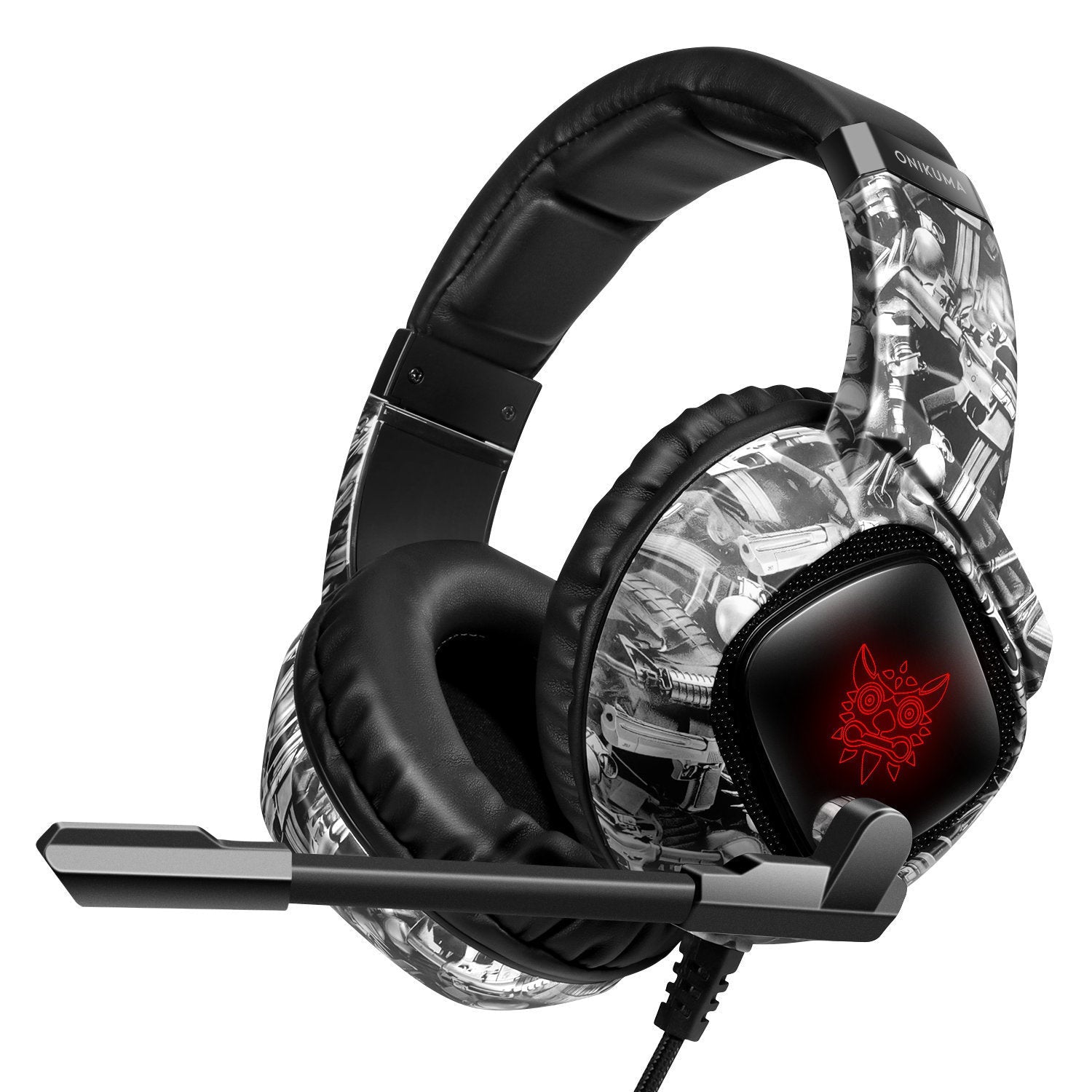 RGB Gaming Headset with Noise Cancelling Mic - Xbox One, PS4, PC Compatible Headphones