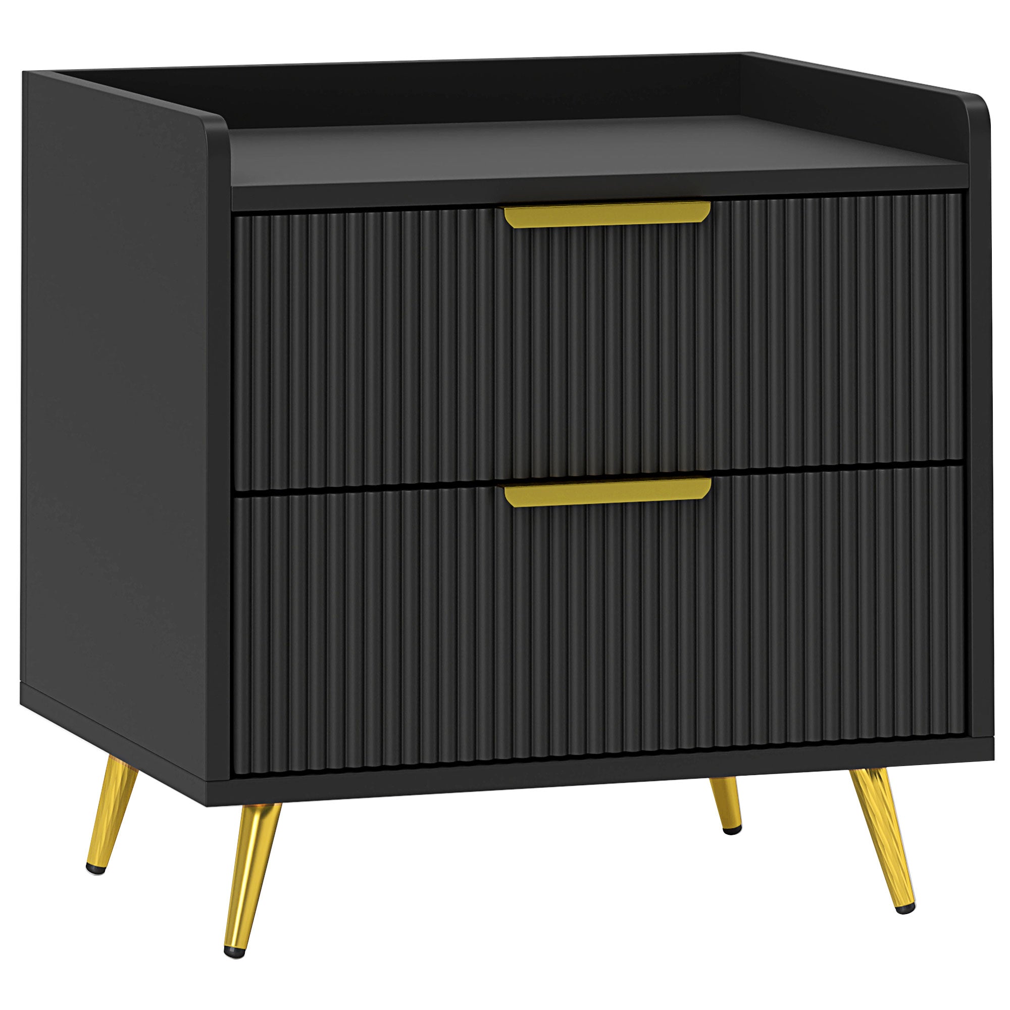 HOMCOM Bedside Table with 2 Drawers for Bedroom, Living Room