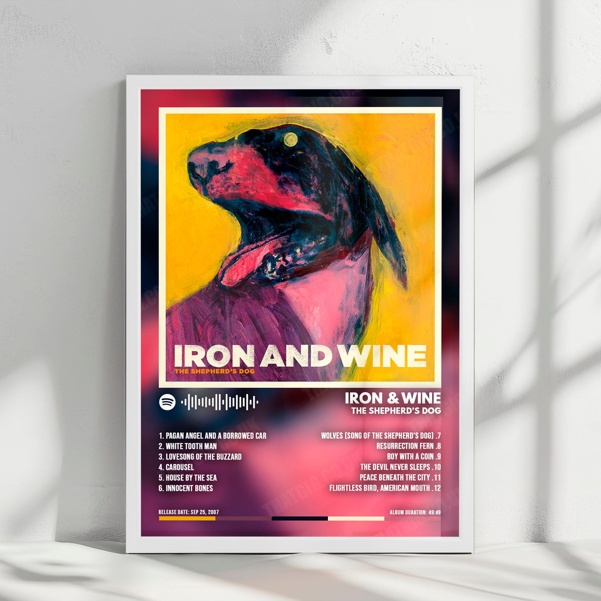 Iron & Wine "The Shepherd's Dog" Album Cover Poster - with Complete Tracklist