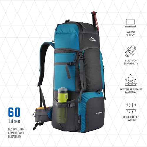 TRAWOC STONEX 60 Ltr Travel Backpack Trekking Rucksack bag for Men & Women Travel Bag Hiking Backback, HK001