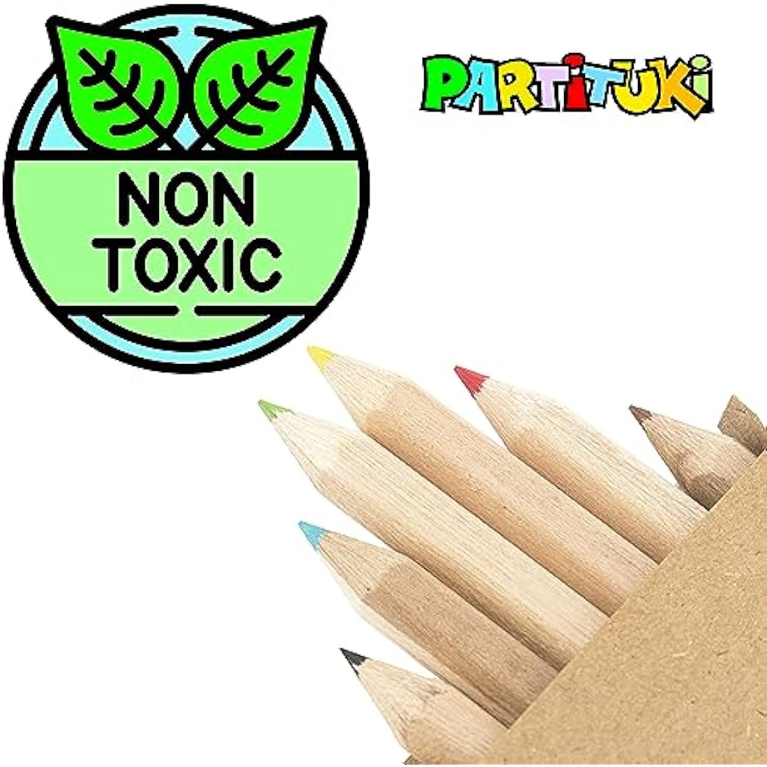 50 Boxes of 6 Mini Colored Pencils, 1 Mini Coloring Book and 1 Pencil Sharpener. In total: 300 Mini Pencils, 50 Mini Children's Books and 50 Pencil Sharpeners