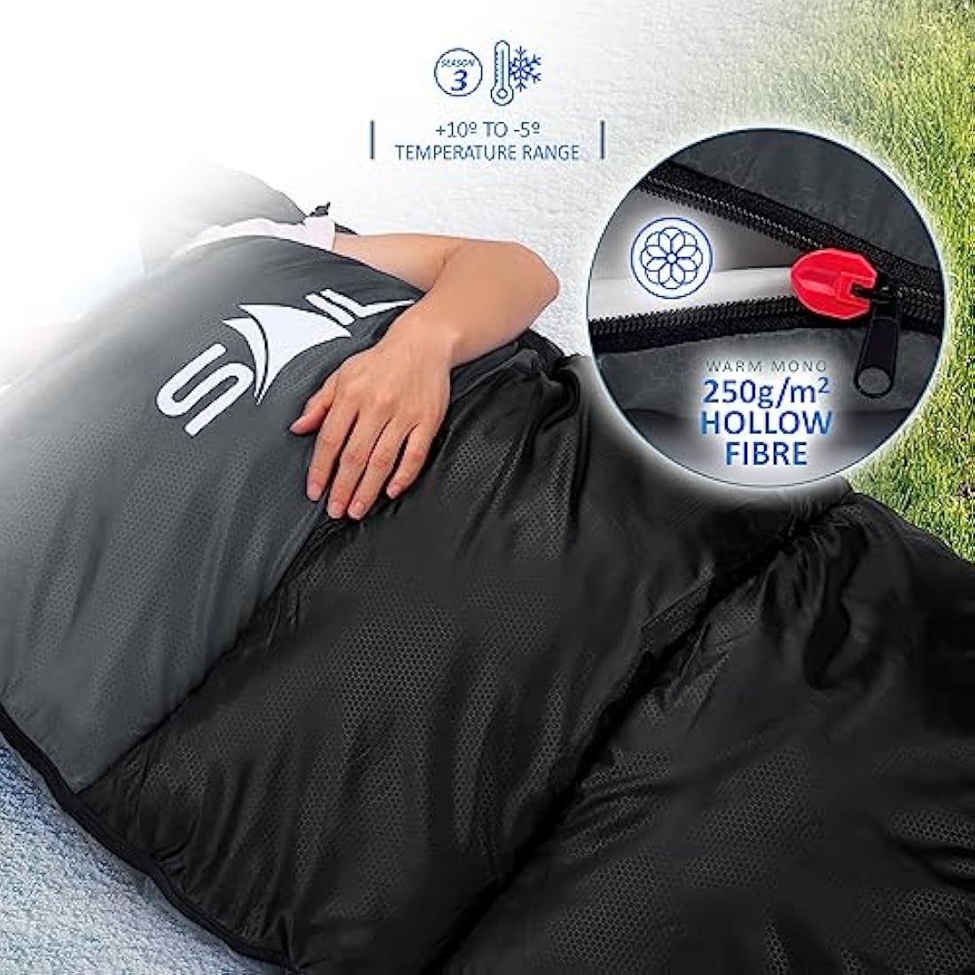 SAIL XL Sleeping Bag Extra Wide for Big & Tall Person 3-4 Season 1.6KG - 2.7KG Lightweight,Waterproof Indoor & Outdoor Use for Adults for Hiking, Backpacking and Camping