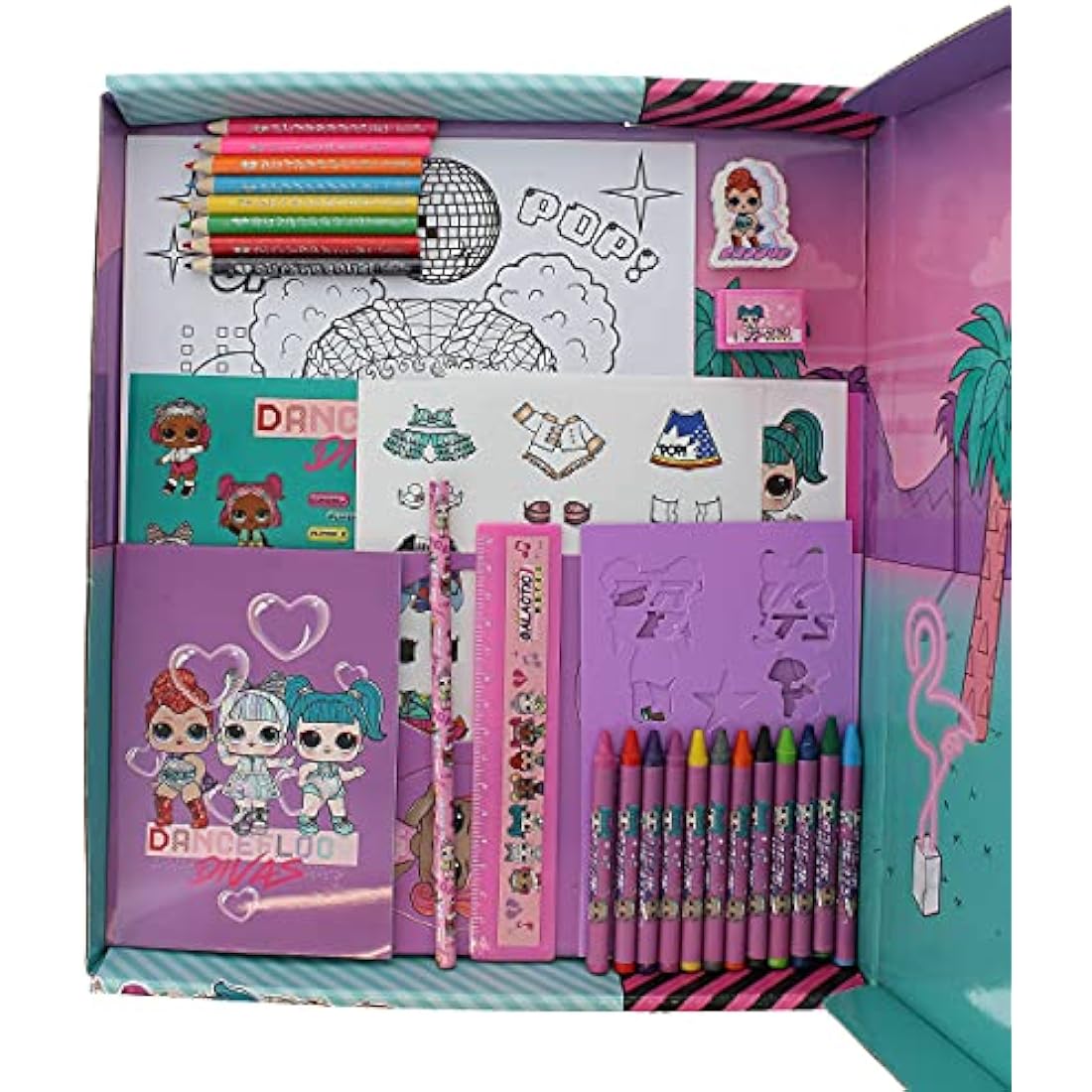LOL Surprise Large Art Set | Colouring Set | Colouring Posters | Stickers Sheet | Girls Gifts | Stationary Set | School Supplies | LOL Stationery Set | Writing Pencils