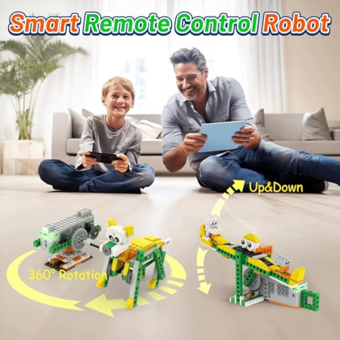 Apitor Robot Q Robot Building Kit - Includes Large Storage Organizer with Sorting Plate, 20-in-1 Programmable APP RC Robot/Car Robotics Coding Kit, STEM Birthday Gifts for Boys Girls Kids Aged 6-12