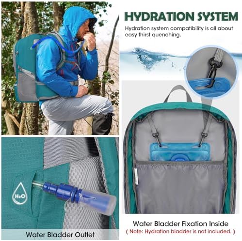 NUBILY Hiking Backpack 50L Waterproof Camping Backpack with Large Shoes Compartment and Wet Pocket Rucksack for Men Women Camping Backpack Lightweight Travel Backpack for Outdoor Sports