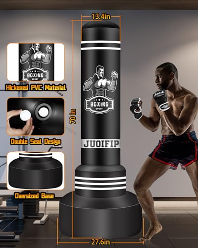 JUOIFIP Boxing Bag Set, 180cm Free Standing Punch Bag with Boxing Gloves and Electric Air Pump, Women Men Stand Kickboxing Bags for Training MMA Muay