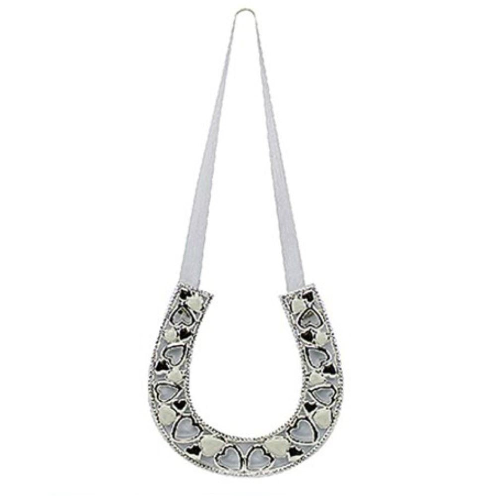 Horseshoe Silver Hearts