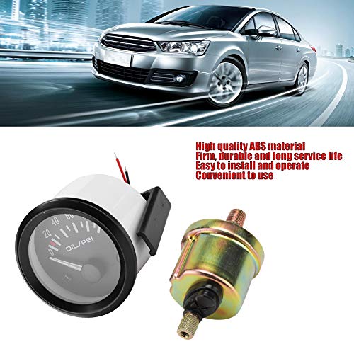 For 52Mm Oil Pressure Gauge-Car Oil Pressure Meter, 52Mm/2In Universal Car Electromagnetic Oil Pressure Gauge Indicator Auto Modified Meter 0-100 Psi