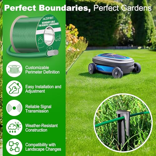 DazSpirit 250 m Boundary Cable + 150 Pegs + 20 Cable Connectors + 10 Connection Terminals for Robot Lawnmower, Garden Wire Accessory Set, Compatible