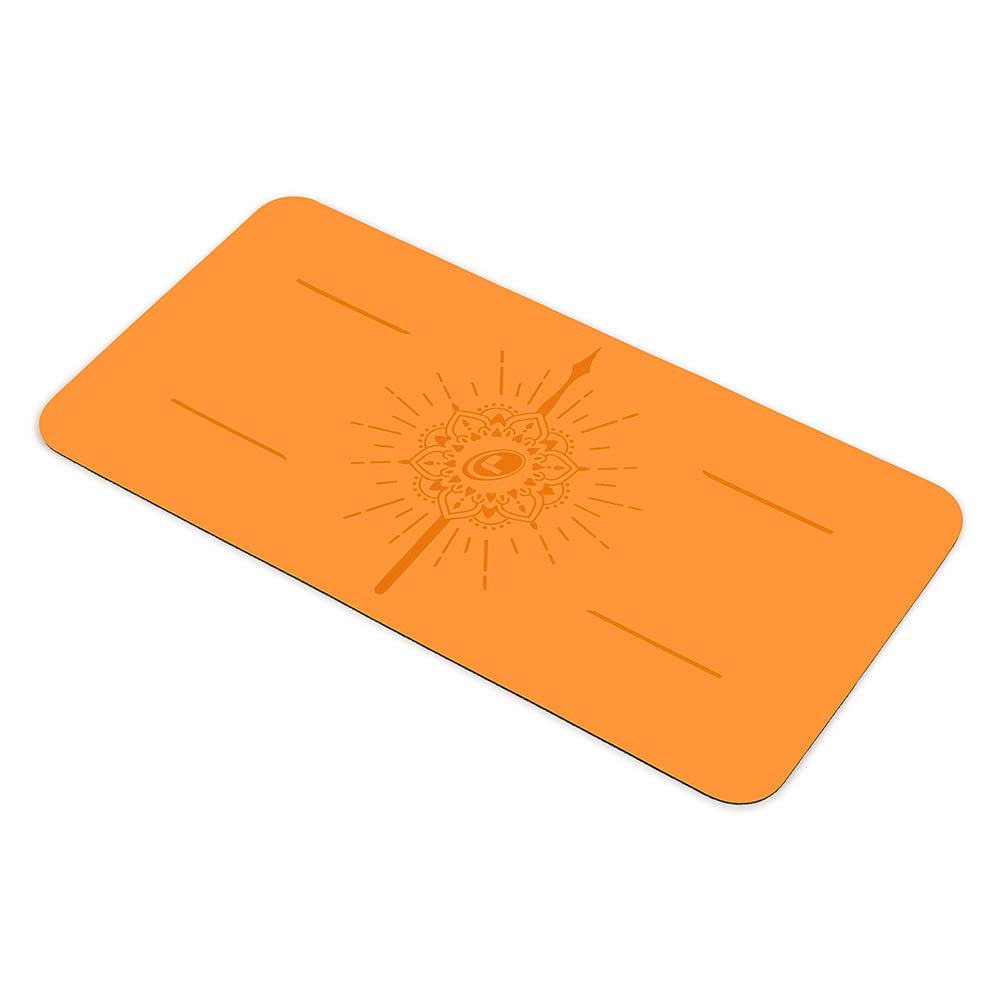 LIFORME Happiness Yoga Pad - Free Yoga Bag, Patented Alignment System, Warrior-Like Grip, Non-Slip, Eco-Friendly and Biodegradable, 4.2mm Thick pad