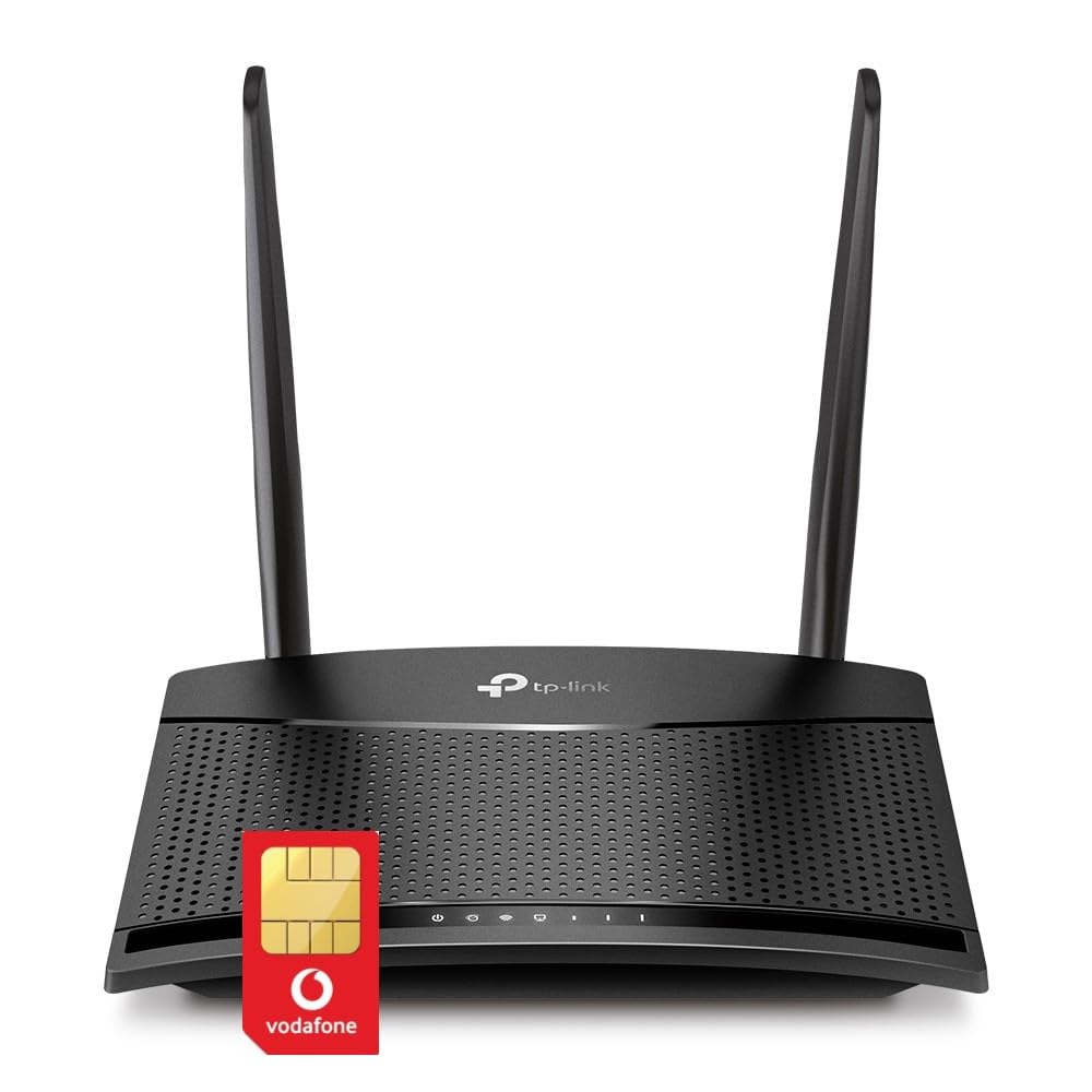 TP-Link MR100 4G Cat4 LTE Single Band Router with Vodafone Data SIM Card Bundle