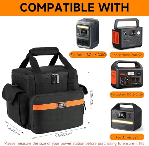 LEFOR?Z Carrying Case Compatible with Jackery Explorer 1000/ECOFLOW River Max/Bluetti EB70S/GRECELL T1000 Portable Power Station,Travel Storage Bag