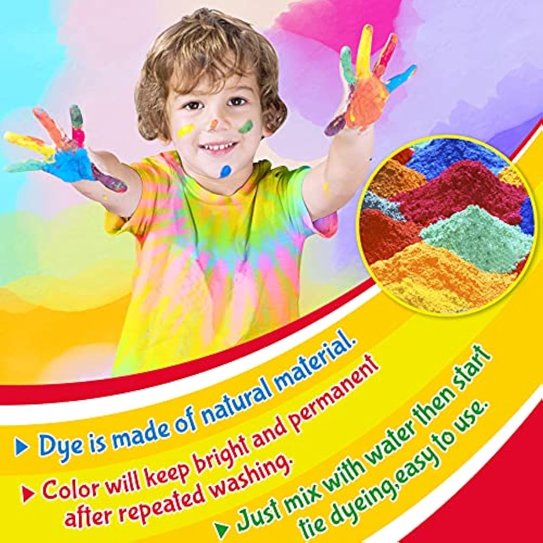 UNGLINGA Tie Dye Kit Kids & Adults, 20 Colors Tie Dye Art Craft for Kids Girls Boys Adults, with White T-shirt Socks Backpack Table Cloth Apron, DIY for Group Activity Birthday Gifts